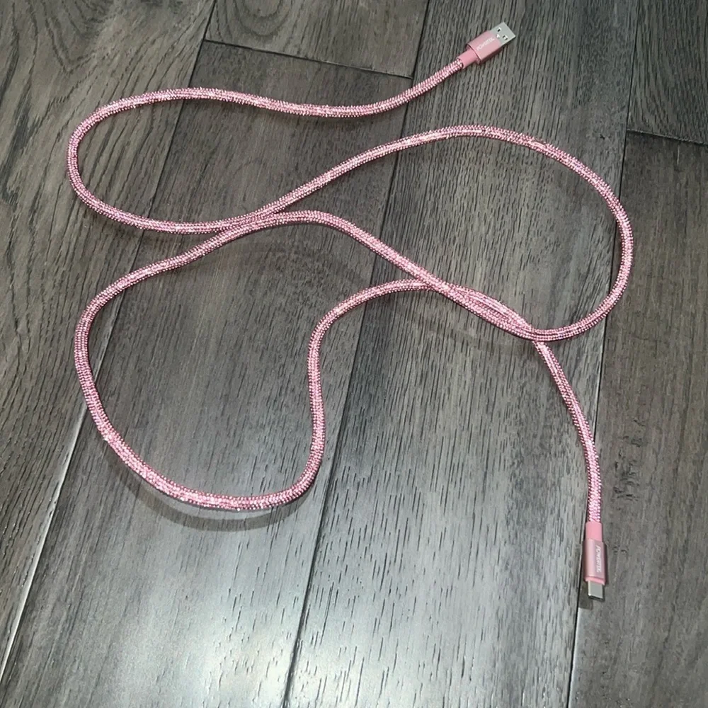 Powertek Type-C Fast Charger Cable with sparkly rhinestones
